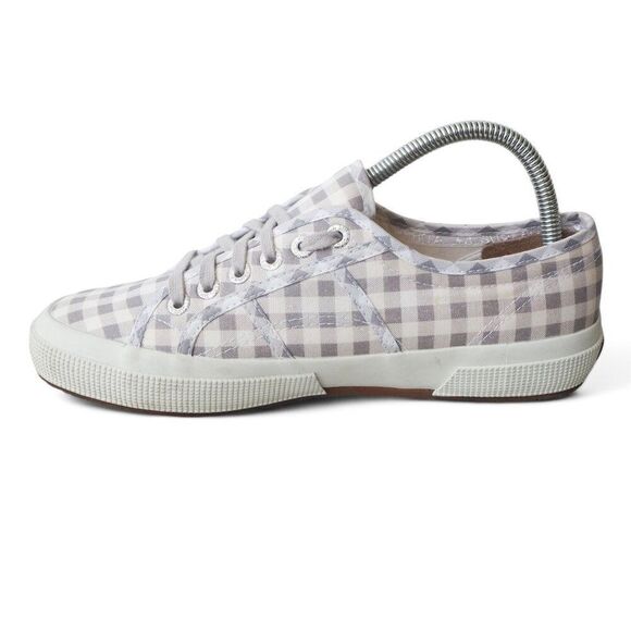 Superga 2750 Gingham Checkerboard Sneaker Grey / White S00CV40 Women's 8.5 - Picture 6 of 11